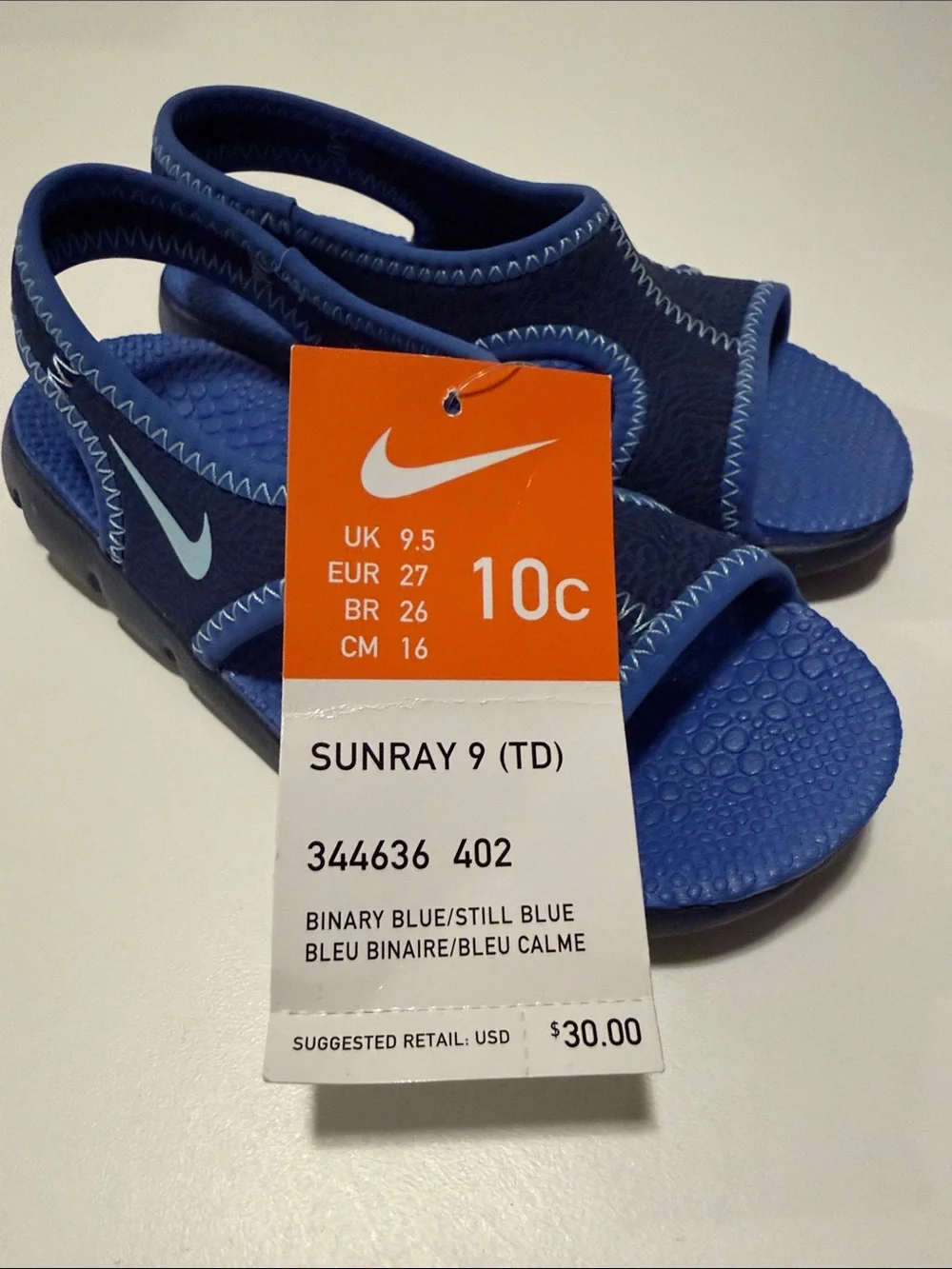 *NWT* Nike Blue Sunray Toddler Sandals—Size 10C